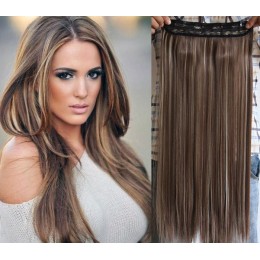 24 inches one piece full head 5 clips clip in hair weft extensions straight – platinum